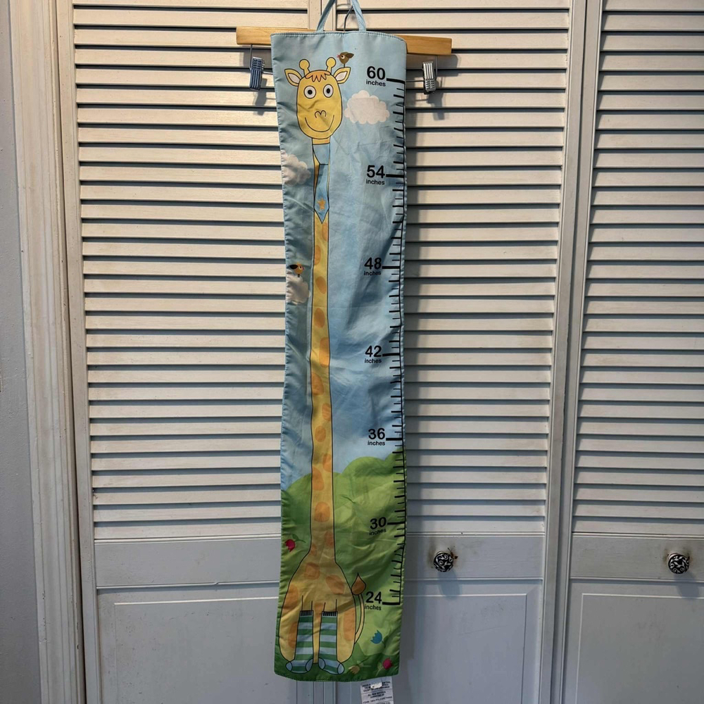 Tiny Tillia Giraffe Fabric Growth Chart Wall Hanging 44” x 9” Kids Room Decor